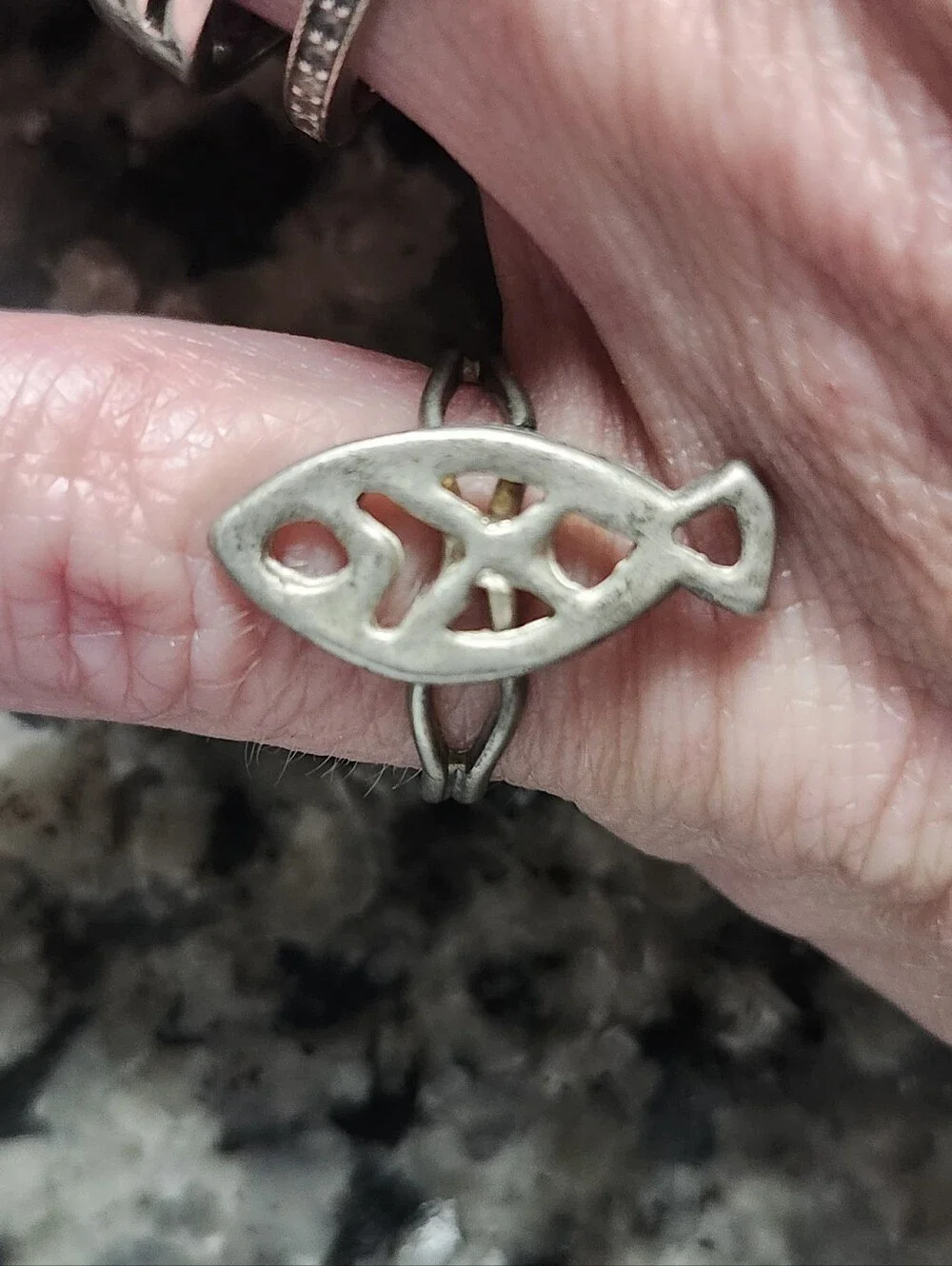 Silver Fish Cutout Ring - Silver Nautical Design